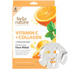 By Nature Vitamin C Collagen Sheet Face Mask with Vitamin E Firming AntiAging Facial Treatment for Radiance Elasticity H