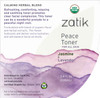 Zatik Naturals Peace Toner with Jasmine and Lavender USDA Organic for All Skins Refreshing Comforting Relaxing and Sooth