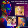 MEICOLY Neon Face PaintUV Blacklight Glow Face Paint8 Bright Colors Neon Fluorescent Rave Body Paint PaletteWater Activa