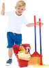Click N Play Pretend Play Housekeeping Kids Cleaning Set for Toddlers Includes Broom Dustpan Duster Mop Collapsible Buck