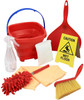 Click N Play Pretend Play Housekeeping Kids Cleaning Set for Toddlers Includes Broom Dustpan Duster Mop Collapsible Buck