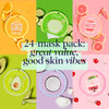 SpaLife Beauty Fruit Facial Sheet Masks 24 Pack Face Masks Skincare Set Hydrating Face Masks 6 Natural Fruit Extract For