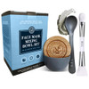 Bare Essentials Living Clay Face Mask Mixing Bowl Set Skin Care Kit Facial Bowls with Bamboo Lid Face Mask Spoon Dual Si