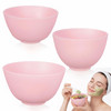 Silicone Mixing Bowls for Face Mask 3 Sizes Pink Plastic Facial Mud Bowls Set Reusable Stackable Esthetician Tool for Wo
