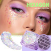 Teenitor Face Glitter Body Glitter Clear White Body Glitter Gel Hair Glitter Gel 6 Shapes Rave Glitter Mermaid Sequins M