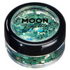 Moon Glitter Holographic Glitter Shapes 100 Cosmetic Glitter for Face Body Nails Hair and Lips 010oz Green