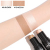 FOCALLURE 2 Pcs Mineral Cream Contour StickMoisturize Highlighter and Bronzer PenNon Stick Face Brightens Shades PencilL