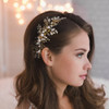 Kercisbeauty Wedding Bridal Bridesmaids Flower Girl Crystal and Pearl Side Hair Comb Slide Headpiece Long Curly Bun Hair