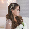 Kercisbeauty Wedding Bridal Bridesmaids Flower Girl Crystal and Pearl Side Hair Comb Slide Headpiece Long Curly Bun Hair
