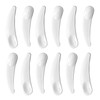 esowemsn 100Pcs Mini Disposable Curved Cosmetic Spoon Spatula MultiFunctional Facial Mask Spoon Plastic Spoon Stick Whit