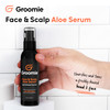 Groomie Face Scalp Aloe Vera Serum Hydrating Soothing and Moisturizing Skincare Formula Daily Lightweight and Fast Absor