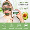 ANAI RUI Green Tea Face Mask with Avocado Clay Facial Mask for Acne Detox Face Cleansing Mask Hydrating Nourishing Sooth