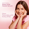 Illuminating Rose Gold Facial Serum Elixir with hydrating Aloe and Hyaluronic Acid for a light highlighting Primer Natur