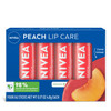 NIVEA Peach Lip Care Tinted Lip Balm Pack with Shea Butter Nourishing Oils and Vitamin C E 3in1 Moisture Repair and Colo