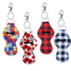 Duufin 20 Pieces Christmas Chapstick Holder Keychain Neoprene Lip Balm Holder for Girls Women 20 Christmas Style