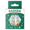 Badger Classic Organic Lip Balm Set Green Box Long Lasting Lip Moisturizer Gift Set Light Silky Texture All Natural Lip