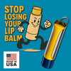TALLAC HOUSE Stainless Steel Lip Balm Holder Keychain Sleeve with Dial Protection Not Chapstick Brand Compatible Made in