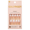 Goldfinger Full Cover White French Design Press on Nails Ready to Wear Gel Manicure Long Nails, Salon Result, Long Lasting Durable, Mini Glue Include online at globaldelivered