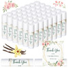 Whaline 60Pcs Thank You Gift Lip Balm Bulk Wedding Lip Balms Vanilla Flavor Floral Moisturizing Lip Care Guest Basket Gi