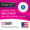 ChapIce 12Count Assorted Mini Lip Balm Pack 1 Lip Balm Keychain with Swivel Clip Made in USA 4 Flavors Cherry Citrus Ora