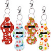 Duufin 16 Pieces Christmas Chapstick Holder Keychain Lip Balm Holder Lipstick Keychain Holder Lipgloss Keychains Holder
