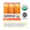 ZAMBEEZI Organic Fair Trade Beeswax Lip Balm Tangerine 3 Pack Ethically Sourced