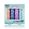 Dirty Works Feed My Lips Lip Balm Set 4 x 4g Nourishing Hydrating Lip Salve Tubes Gift Set Variaty of Fruity and Flavour
