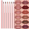 evpct 6Pcs Retractable Lip Liner Pencils Set Pack for Shaping Sculpting Lips Mauve Maroon Red Orange Nude Chocolate Dark