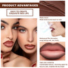 HOSAILY 3 Colors 2 in 1 Lip Liner Set Matte Nude Dark Brown Red Lip Liner Plumping Smooth Creamy Lip Pencil High Pigment