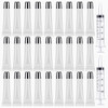 50PCS Lip Gloss Containers 15ml Silver Cap Refillable Cosmetic Squeeze Tubes 2 x 20ml Syringes Tag Labels Stickers for D