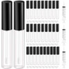 KPX 30 Pcs lip Gloss Tube Containers Bulk Wand 10ml Empty Clear Pink Lip Oil Tubes Refillable Lip Balm Bottles with Rubb