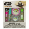 Mandalorian Baby Yoda Die Cut Lip Gloss Beauty Set Includes 4 Flavored Lip Glosses and 1 Green Apple Flavored Lip Balm S