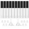 GTHER 10ML Lip Gloss Tubes Empty Empty Lip Gloss Containers Clear Refillable Lip Balm Bottles with Rubber Inserts and Fu