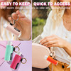 WK IEASON Lip Balm Holder Keychain Clip On LipstickChapstick Sleeve TightKnit and Elastic PinkLight beigeGrey