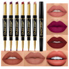 evpct 6Pcs Lip Liner and Lipstick Combo Set 2in1 Waterproof Lipstick and 24H Lip liner Set for Women Antique Rose Chestn