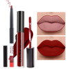 evpct 2Pcs Dark Red Maroon Matte Lipstick and Lip Liner Makeup Set for Women Dark Blood Red Liquid Matte Brown Lipstick