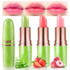 evpct 3Pcs Magic Color Changing Lipstick Long Lasting Waterproof 24 Hours Original for Women Aloe Vera Strawberry Peach