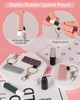 Meiiy Lip Balm Holder Chapstick Holder Sleeves Holder Pouch Elastic Lip balm Holder Lipstick Lip Gloss Holder With Hook