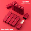Allwon 10Pcs Red Empty Lipstick Tubes DIY Lip Balm Container Square Tube