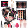 All in One Makeup Kit Professional 40 Color Eyeshadow Palette Foundation Concealer Contour Lip Gloss 20 pcs Brushes Set