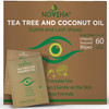 NOVEHA 60PCs Tea Tree Coconut Oil Eyelid Lash Wipes For Demodex Blepharitis Itchy Eyes Individually Wrapped Eyelash Wipe