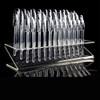 FingerAngel 64 PCS UV Gel Nail Art Tips Samples Nail Sticks Acrylic Nail Display Stand Rack Practice Tool Clear