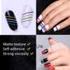 Beuniar Nail Striping Tape Line 40 Rolls Multicolor Glitter Matte Texture Decal Nails Art Adhesive Sticker Foil with 2Pc