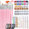 Teenitor Nail Art Brushes Set Nail Art Tools Nail Art Kit Nail Art Supplies Nail Rhinestones Nail Accessories For Nail A
