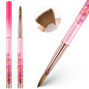 Saviland Acrylic Nail Brush Size 8 Acrylic Brush for Acrylic Powder Pink Gradient and Glowing Liquid Handle for Beginner
