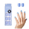 KISS imPRESS No Glue Mani Press On Nails Color Baby why so Blue Blue Short Size Squoval Shape Includes 30 Nails Prep Pad