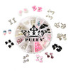 PUEEN 3D Nail Charms Wheel of 24pcs Resin Alloy Rhinestones Nail Art Decoration Bow Flower DIY for Nails Cell PhonesBH00