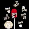 PUEEN 3D Nail Charms Wheel of 24pcs Resin Alloy Rhinestones Nail Art Decoration Bow Flower DIY for Nails Cell PhonesBH00