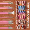 FANDAMEI Nail Art Kit Nail Art Brushes Set Nail Design Kit Dotting Tools Fine Nail Glitter Nail Decoration Butterfly Hea