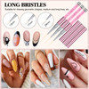 SAVILAND 6pcs Nail Art Liner Brushes Set Nail Brush Gel Polish Painting Nail Art Design Brushes Pen with Crushed Diamond